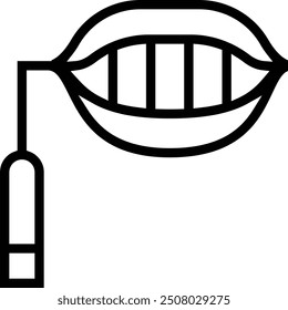 icono de boca. Diseño de estilo lineal delgado aislado sobre fondo blanco