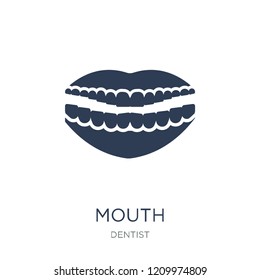 Mouth icon. Trendy flat vector Mouth icon on white background from Dentist collection, vector illustration can be use for web and mobile, eps10