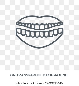 Mouth icon. Trendy flat vector Mouth icon on transparent background from Dentist collection. High quality filled Mouth symbol use for web and mobile