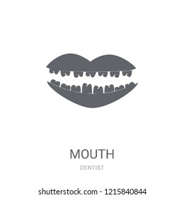 Mouth icon. Trendy Mouth logo concept on white background from Dentist collection. Suitable for use on web apps, mobile apps and print media.
