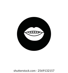 Mouth icon Vector flat thin line illustration