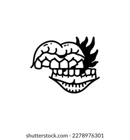 mouth illustration vector with concept