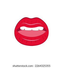 
Boca. Imagen de una boca separada con dientes blancos y labios rojos.