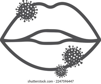 Mouth infection icon, mouth disease icon black vector