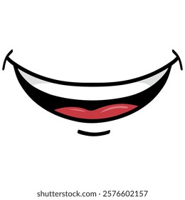 Mouth Laughing Cartoon Drawing Vector Illustration