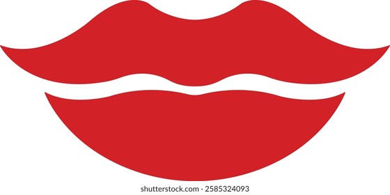 Mouth lips icon in flat vector for apps or website woman girl lips shape design kissing Beauty concept. Trendy style isolated on transparent background Concept of sexy and beautiful lips