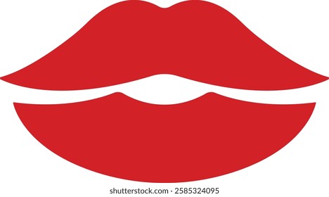 Mouth lips icon in flat vector for apps or website woman girl lips shape design kissing Beauty concept. Trendy style isolated on transparent background Concept of sexy and beautiful lips