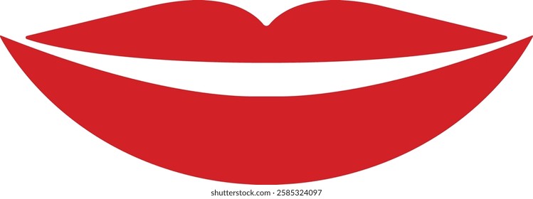 Mouth lips icon in flat vector for apps or website woman girl lips shape design kissing Beauty concept. Trendy style isolated on transparent background Concept of sexy and beautiful lips