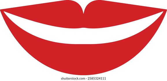 Mouth lips icon in flat vector for apps or website woman girl lips shape design kissing Beauty concept. Trendy style isolated on transparent background Concept of sexy and beautiful lips