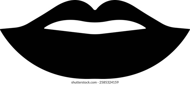 Mouth lips icon in flat vector for apps or website woman girl lips shape design kissing Beauty concept. Trendy style isolated on transparent background Concept of sexy and beautiful lips