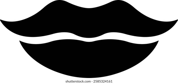 Mouth lips icon in flat vector for apps or website woman girl lips shape design kissing Beauty concept. Trendy style isolated on transparent background Concept of sexy and beautiful lips
