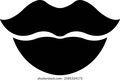 Mouth lips icon in flat vector for apps or website woman girl lips shape design kissing Beauty concept. Trendy style isolated on transparent background Concept of sexy and beautiful lips