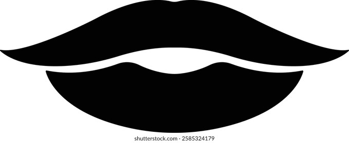 Mouth lips icon in flat vector for apps or website woman girl lips shape design kissing Beauty concept. Trendy style isolated on transparent background Concept of sexy and beautiful lips