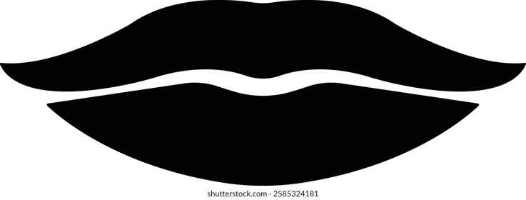 Mouth lips icon in flat vector for apps or website woman girl lips shape design kissing Beauty concept. Trendy style isolated on transparent background Concept of sexy and beautiful lips