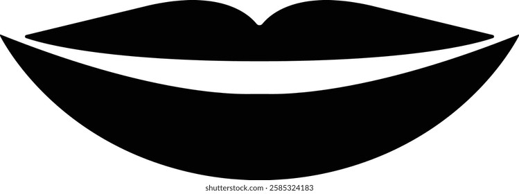 Mouth lips icon in flat vector for apps or website woman girl lips shape design kissing Beauty concept. Trendy style isolated on transparent background Concept of sexy and beautiful lips