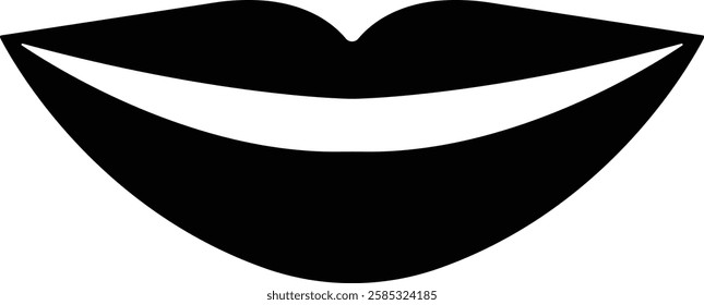 Mouth lips icon in flat vector for apps or website woman girl lips shape design kissing Beauty concept. Trendy style isolated on transparent background Concept of sexy and beautiful lips