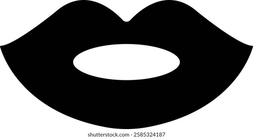Mouth lips icon in flat vector for apps or website woman girl lips shape design kissing Beauty concept. Trendy style isolated on transparent background Concept of sexy and beautiful lips
