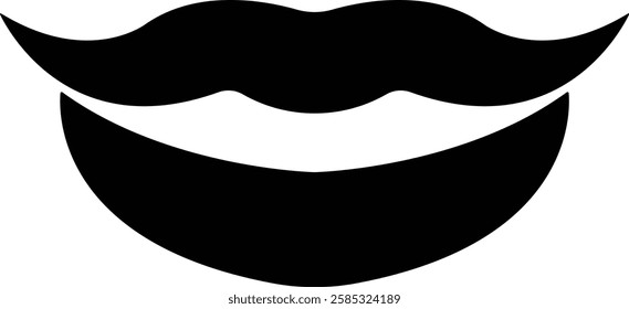 Mouth lips icon in flat vector for apps or website woman girl lips shape design kissing Beauty concept. Trendy style isolated on transparent background Concept of sexy and beautiful lips