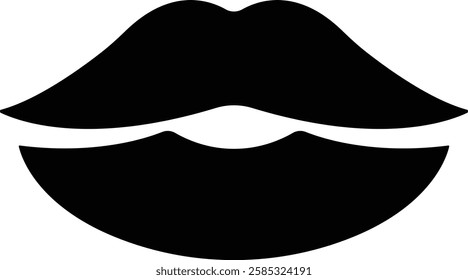 Mouth lips icon in flat vector for apps or website woman girl lips shape design kissing Beauty concept. Trendy style isolated on transparent background Concept of sexy and beautiful lips