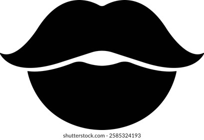 Mouth lips icon in flat vector for apps or website woman girl lips shape design kissing Beauty concept. Trendy style isolated on transparent background Concept of sexy and beautiful lips