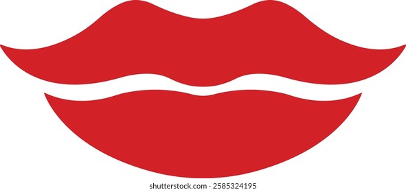 Mouth lips icon in flat vector for apps or website woman girl lips shape design kissing Beauty concept. Trendy style isolated on transparent background Concept of sexy and beautiful lips