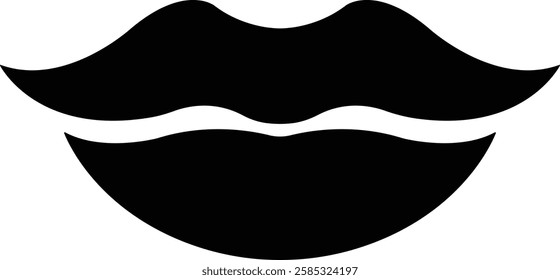 Mouth lips icon in flat vector for apps or website woman girl lips shape design kissing Beauty concept. Trendy style isolated on transparent background Concept of sexy and beautiful lips