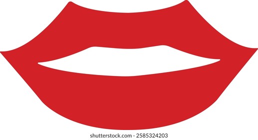 Mouth lips icon in flat vector for apps or website woman girl lips shape design kissing Beauty concept. Trendy style isolated on transparent background Concept of sexy and beautiful lips