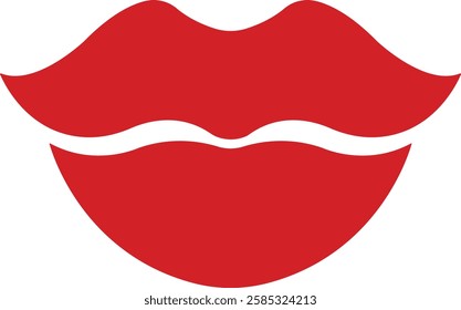 Mouth lips icon in flat vector for apps or website woman girl lips shape design kissing Beauty concept. Trendy style isolated on transparent background Concept of sexy and beautiful lips