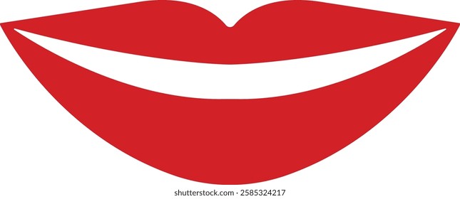 Mouth lips icon in flat vector for apps or website woman girl lips shape design kissing Beauty concept. Trendy style isolated on transparent background Concept of sexy and beautiful lips