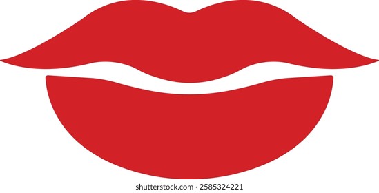 Mouth lips icon in flat vector for apps or website woman girl lips shape design kissing Beauty concept. Trendy style isolated on transparent background Concept of sexy and beautiful lips