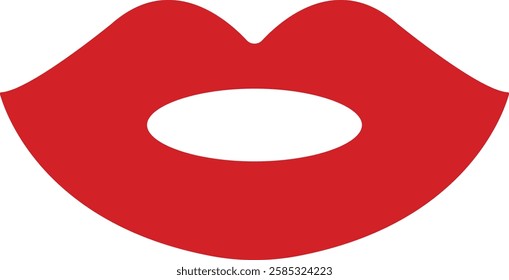 Mouth lips icon in flat vector for apps or website woman girl lips shape design kissing Beauty concept. Trendy style isolated on transparent background Concept of sexy and beautiful lips
