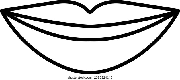 Mouth lips icon in line vector for apps or website woman girl lips shape design kissing Beauty concept. Trendy style isolated on transparent background Concept of sexy and beautiful lips