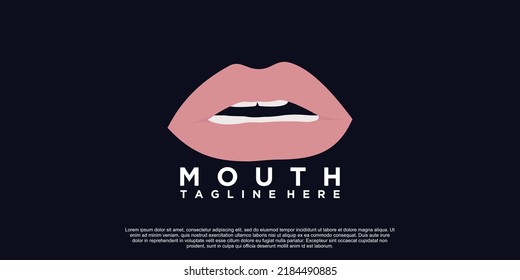 Mouth lips logo design with creative unique style Premium Vector part 1