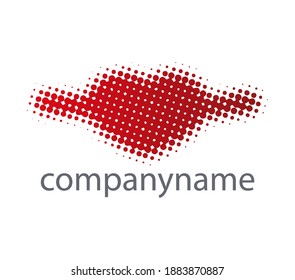 Mouth lips. Logo in the shape of smiling female lips, raster

