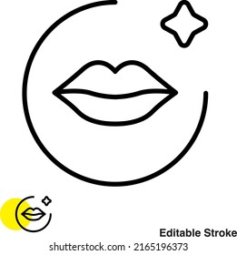 Mouth Lips Vector Line Icon