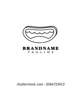 mouth logo cartoon icon template black isolated modern vector illustration