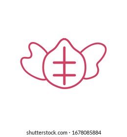 mouth mask icon over white background, line style icon, vector illustration
