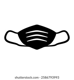 mouth mask icon, simple flat style, symbol vector illustration sign logo template pictogram, for ui or ux isolated on white for mobile app, editable