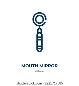 Mouth mirror icon. Linear vector illustration from medical collection. Outline mouth mirror icon vector. Thin line symbol for use on web and mobile apps, logo, print media.