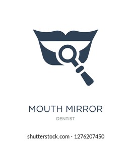 mouth mirror icon vector on white background, mouth mirror trendy filled icons from Dentist collection, mouth mirror vector illustration
