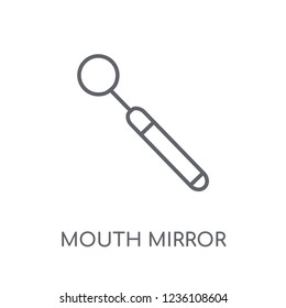 Mouth Mirror linear icon. Modern outline Mouth Mirror logo concept on white background from Dentist collection. Suitable for use on web apps, mobile apps and print media.