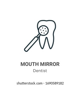 Mouth mirror outline vector icon. Thin line black mouth mirror icon, flat vector simple element illustration from editable dentist concept isolated stroke on white background