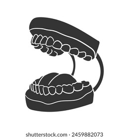 Mouth Model Icon Silhouette Illustration. SLP Vector Graphic Pictogram Symbol Clip Art. Doodle Sketch Black Sign.