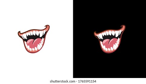 the mouth of a monster that was gaping, mouth grinning vector isolated 