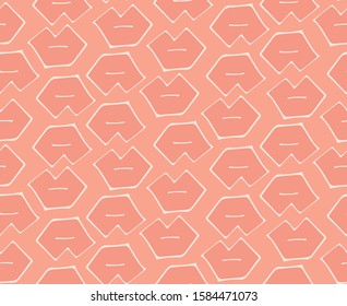 mouth mosaic pattern seamless rose pink color Sweet soft light line bold repeat trendy structure geometric 