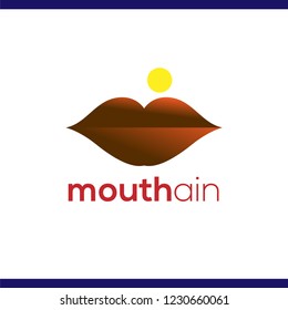 Mouth and Mountain Logo vector template