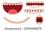 mouth movement shape aiueo vector illustration