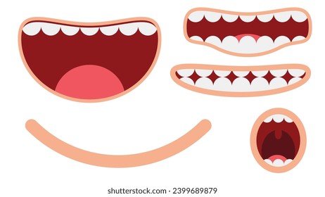 mouth movement shape aiueo vector illustration