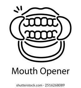 Mouth opener icon in linear style 