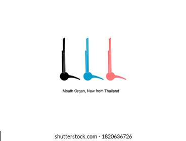 Mouth Organ, Naw from Thailand. musical instruments vector.